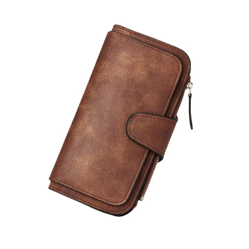 Cartera de lujo en cuero con 3 compartimentos y monedero